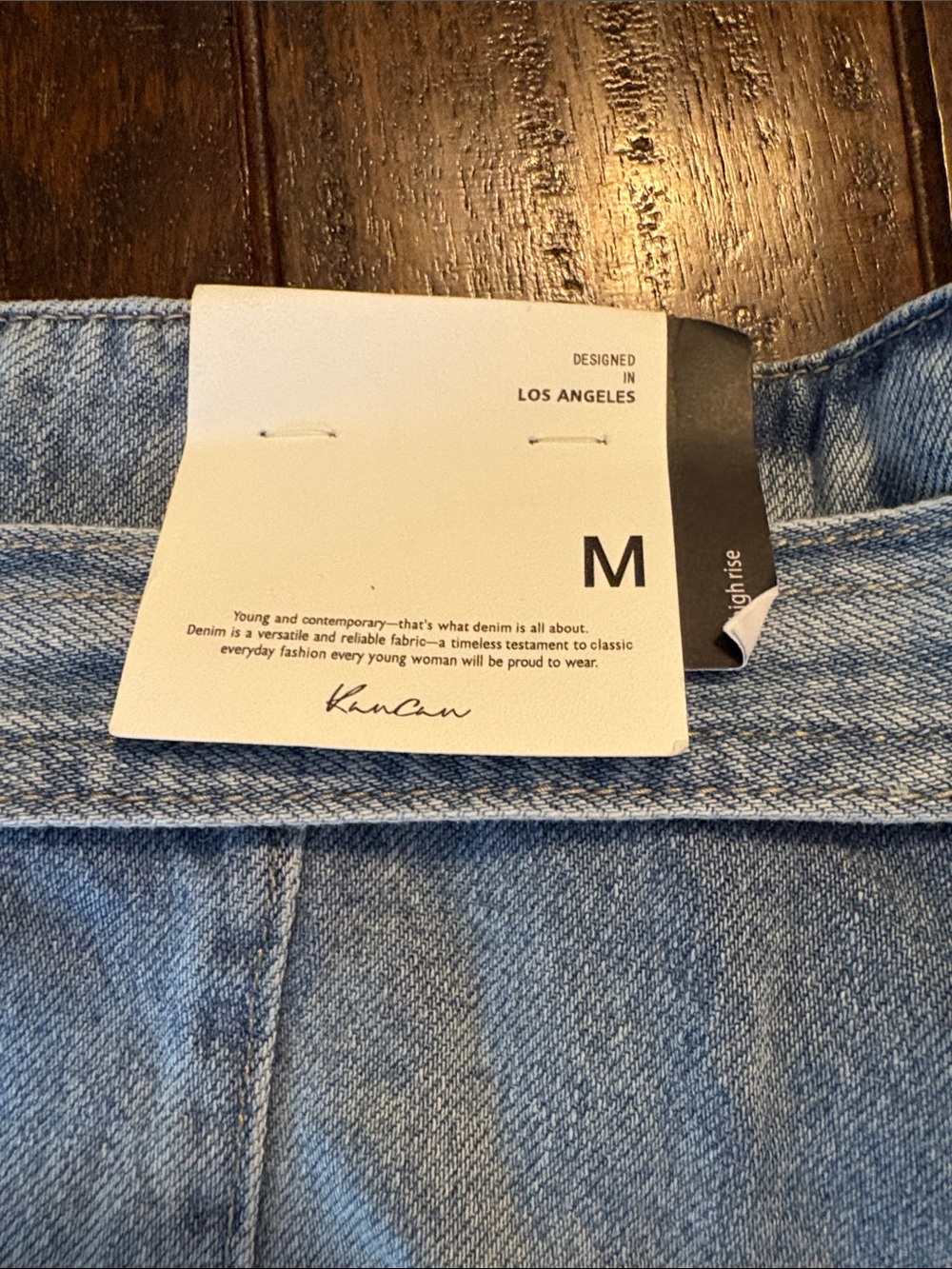 KanCan Light Blue High-Waist Tie-Belt Denim Shorts - Picture 5 of 6